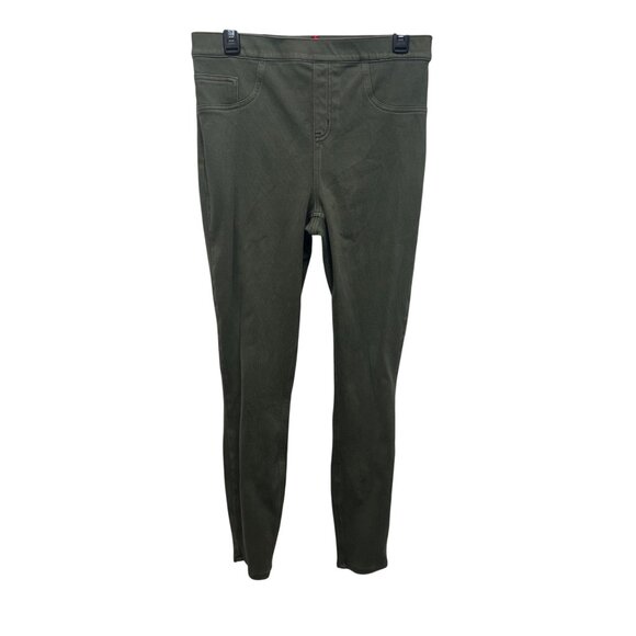 Spanx Olive Green High-Waisted Skinny Pants With Pockets Large Stretch Fabric - Picture 1 of 10